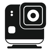 Small action camera is recording video blog content vector