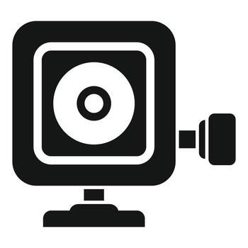 Action camera showing lens and display icon vector