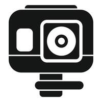 Small action camera is recording video blog content vector