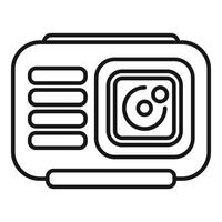 Action camera showing recording buttons icon outline vector
