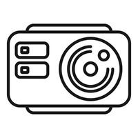 Action camera showing big lens icon for vlogging and blogging vector