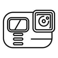 Action camera showing recording mode with lens vector