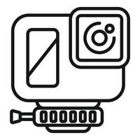 Action camera showing recording status with display screen vector