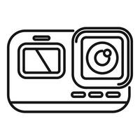 Line icon of an action camera, for shooting sports and adventures vector