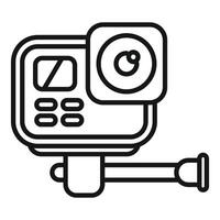 Action camera capturing exciting moments on monopod stand vector