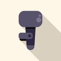 External flash unit standing with clip on foot for mounting on camera vector