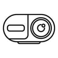 Action camera showing big lens icon, line style vector