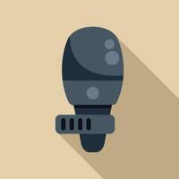Modern microphone for recording podcasts and streaming with a long shadow vector