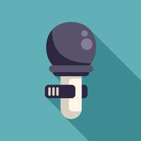 Bowling ball striking pin flat design illustration with long shadow vector
