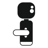 Modern door handle icon representing opening and closing vector