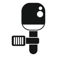Action camera recording extreme sports with external microphone vector