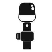 Professional camera flash light standing on tripod icon vector
