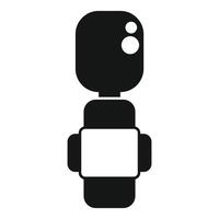 Smart watch connecting using wireless technology icon vector