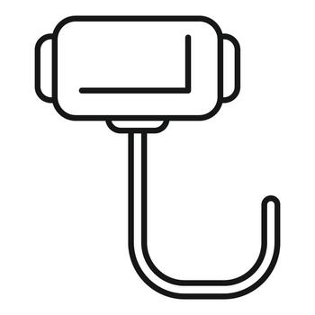 Electronic scale hanging from the ceiling showing empty result icon vector