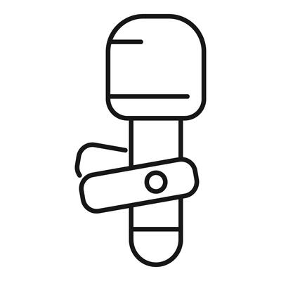 Wireless microphone icon with clip for sound recording