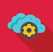Global network settings icon showing cloud computing configuration vector