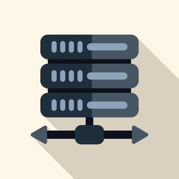 datos transferir Entre servidores con doble flecha icono vector