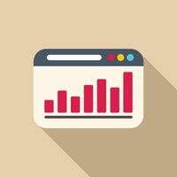 Browser window displaying a growing bar chart representing increasing statistics vector