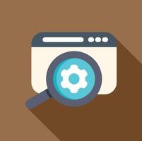 Magnifying glass analyzing website setting configuration vector