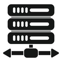 Data transferring between servers icon showing data synchronization process vector