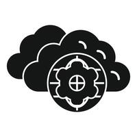 Global cloud computing configuration gear symbol icon vector