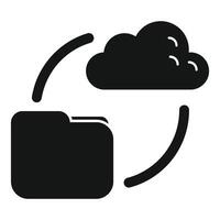 Data transferring from cloud storage to folder icon vector