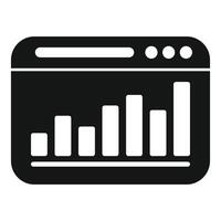 Website showing growing bar chart icon vector