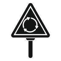 Road sign showing roundabout traffic flow with arrows vector