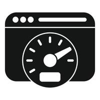 Website speed optimization showing fast loading time with speedometer vector