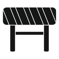 Striped barrier blocking access icon in simple style vector