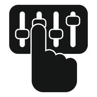 Audio engineer adjusting sound board faders icon vector