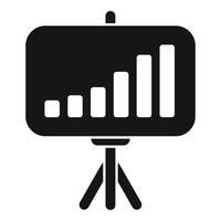 Flip chart with growing chart icon, simple style vector