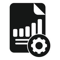 Document optimization with gear representing process improvement and data analysis vector