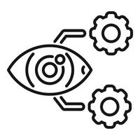 Human eye connected to gears showing concept of artificial intelligence vector
