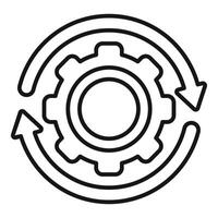 Circular economy showing continuous cycle of manufacturing and resources vector