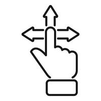 Hand choosing from multiple directions arrows icon vector