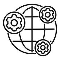 Global business optimization with gears working together vector