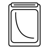 Modern smartphone showing decreasing chart icon outline vector
