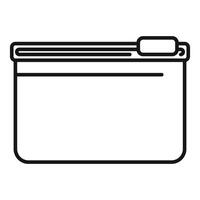 Empty plastic zipper storage bag icon showing open and closed positions vector