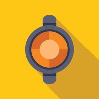 Flashlight shining bright light beam in darkness minimalist icon vector