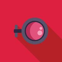 Pink lens showing light reflection on red background vector