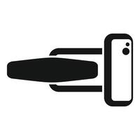 Door handle with fingerprint scanner for secure access control vector