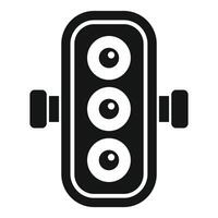 Traffic light with three lights showing green icon vector