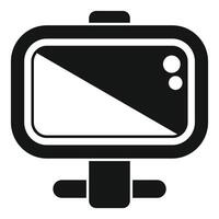Action camera showing recording status icon in simple style vector