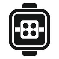 Smart watch showing battery status icon vector