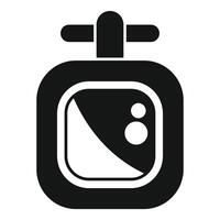 Black perfume bottle with atomizer icon representing fragrance and scent vector