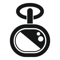 Round pocket watch showing half past time icon simple style vector