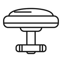 Drone flying with camera recording modern cityscape vector