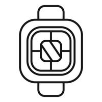 Smart watch showing fitness app interface with activity tracker vector
