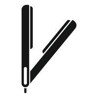 Straight razor open showing sharp blade for shaving vector